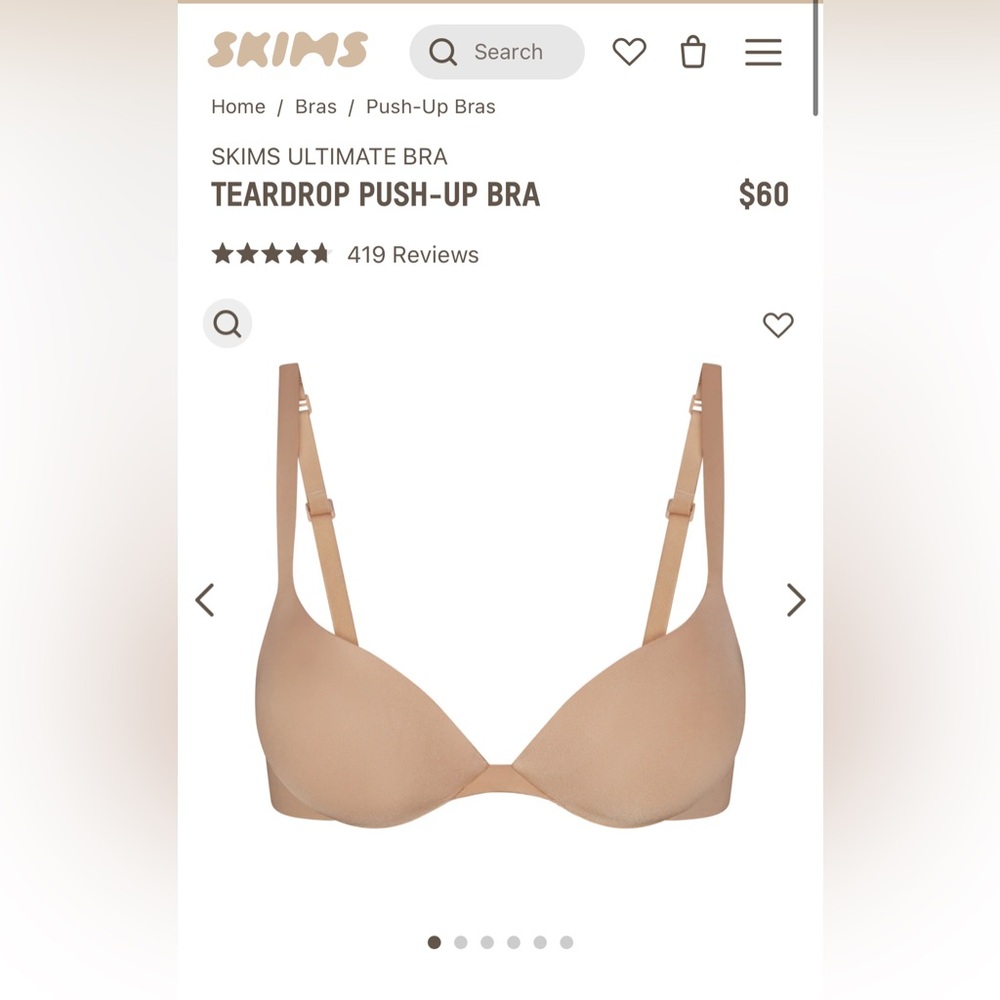 SKIMS teardrop push-up bra